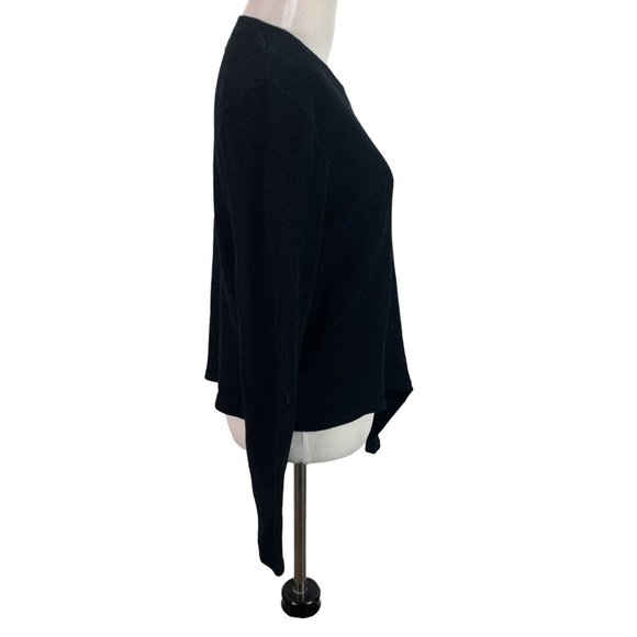 MADEWELL Women's Size Small Black Crew Neck Ribbed Shirt - Picture 4 of 7